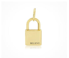 Load image into Gallery viewer, Charm Believe Gold Lock
